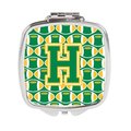Carolines Treasures Letter H Football Green and Gold Compact Mirror CJ1069-HSCM